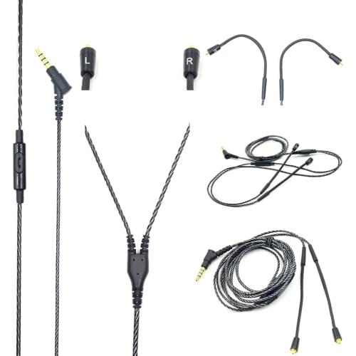 Audio Cable Cord OFC Wire 3.5mm Male to Double Shure Connectors for SHURE SE 535 SE 425 SE 315 SE 215 SE 846 UE 900/S Earphone