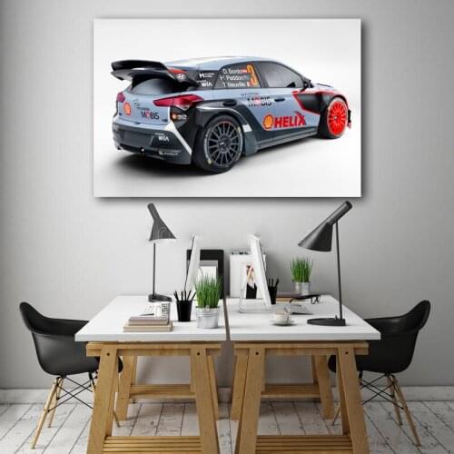 Hyundais i20 W R C Race Racing Rally Sport Car Wall Art Poster Canvas Print Paintings for Home Room Decor