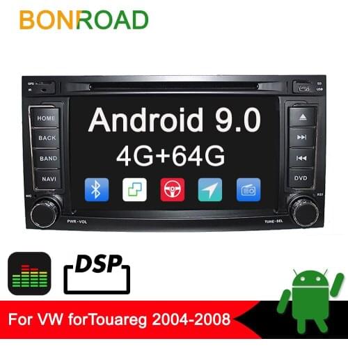 Bonroad 2Din Android 9.0 Car Multimedia Player GPS Navigation Car DVD For Volkswagen forTouareg 2004-2008 RAM 4G Rom 64G