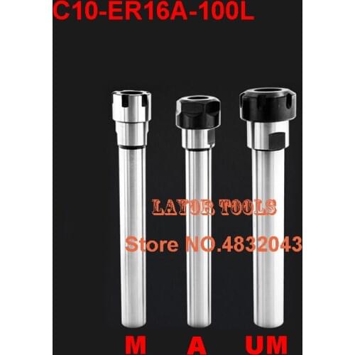 1PCS C10 ER16A 100L/C10 ER16A 150L Collet Chuck Holder 100MM/150MM Extension Straight Shank for ER Collet with ER16A Nut