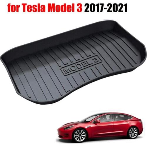For Tesla Model 3 Model3 Car Waterproof Odorless Trunk Mat / Front Mat Non-Slip Cargo Liners Accessories Model Three 2017-2021