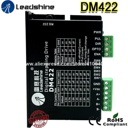 DM422 Leadshine 2 Phase Stepper Drive Max 36 V DC 0.5 to 2.2 A Matching With Nema 14 NEMA 15 and NEMA 17 Stepper Motor