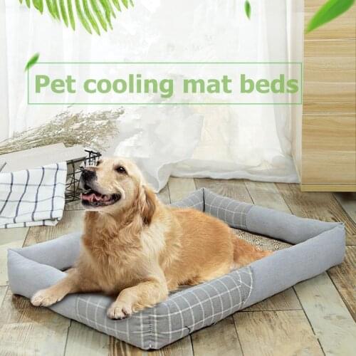 Printed Breathable Waterproof Pet Bed Pad Pet Cooling Mat Cat Dog Ice Mat Puppy Sleeping Blanket Dogs Kennel Cool Cushion