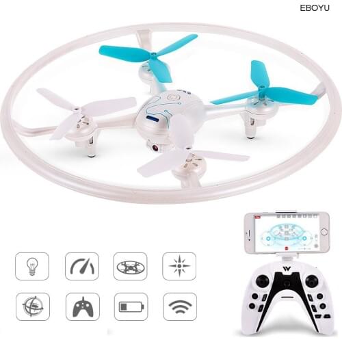 EBOYU Attop W3 2.4Ghz 4CH 0.3MP HD Camera Wifi FPV Drone with LED Light Altitude Hold G-sensor One Key Return RC Quadcopter
