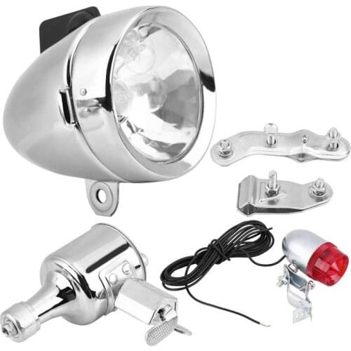 Friction Generator Dynamo Headlight Tail Light Kit for Bicycle Motorized Bike 12V 6W