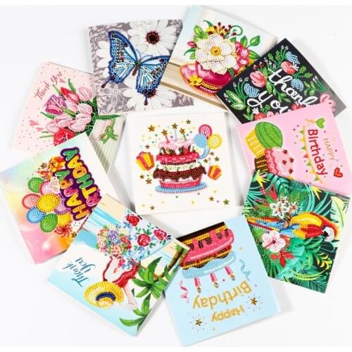 Habby Birthday Cards for kids Christmas Greeting Cards DIY 5D Diamond Painting for Christmas Gift 12 pcs each set gift cards
