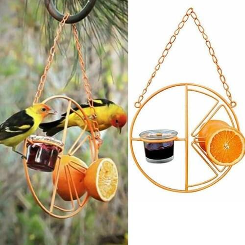 Bird Orange Drinking Feeder Hummingbird Hanging Food Container Outdoor Garden Bird Fruit Vegetable Holder Pet Bird Supplies