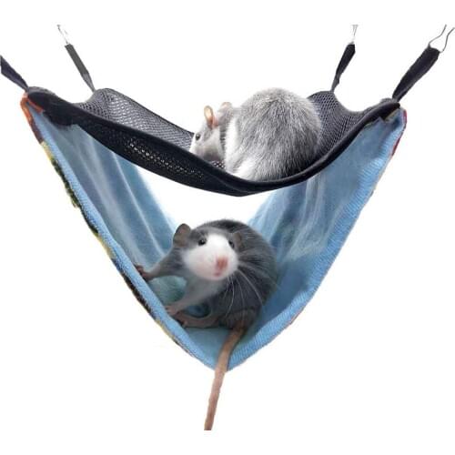 Small Pet Cage Mini Animal Hanging Double Bunkbed Hammock Bed Cage Toy Hamster Swing Squirrel/Guinea Pig/Chinchillas/Mice/Rats