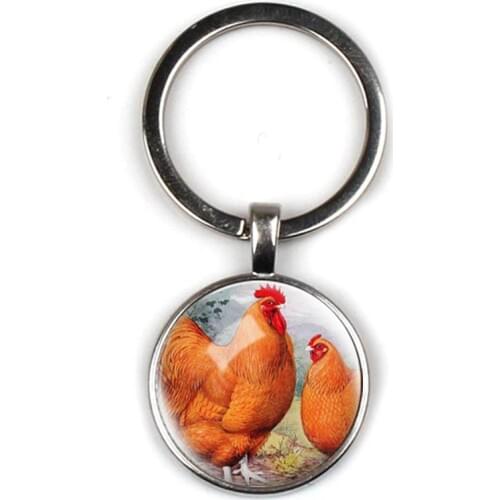 Fashion Red Black Ladybug Keychain Animal Dome Glass Key Chain Glass Pendant Key Ring Men Women Gifts Custom Jewelry Souvenirs