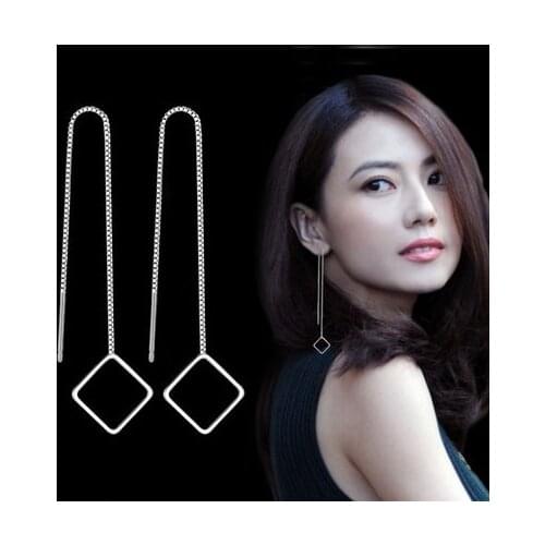 Fashion Jewelry Silver Color Triangle Earrings For Women Circle Earrings Girls Party Gifts Pendientes Brincos