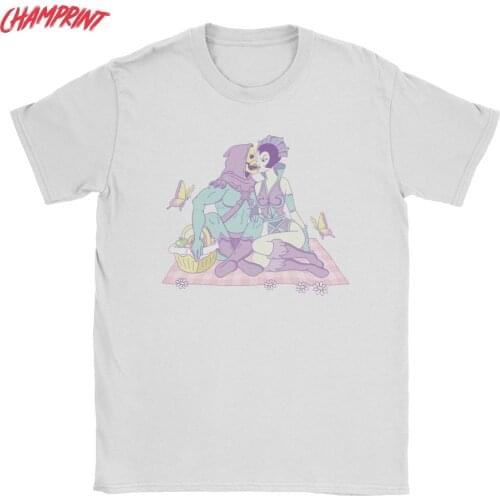 Men T-Shirts Skeletor Loves He-Man Masters Of The Universe Fashion 100% Cotton Tees Retro T Shirt Round Neck Clothes Adult