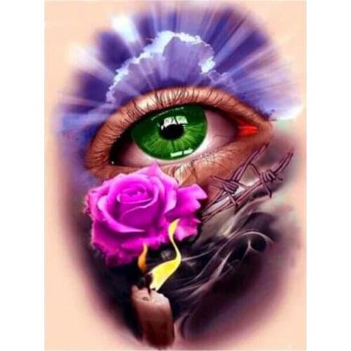 5D DIY Full Square/Round Diamond Painting Mosaic Eye Rose Diamond Embroidery Beads Set Fantasy Picture Cuadros Decor FH1204