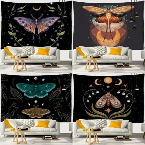 Color personality butterfly moth room decor aesthetic wall hanging tapestry anime wall decor bedroom witch tapestry wall decor