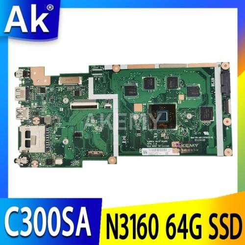 New C300SA 4GB RAM/N3160 CPU with 64G-SSD Motherboard For ASUS C300S C300SA Laotop Mainboard Motherboard