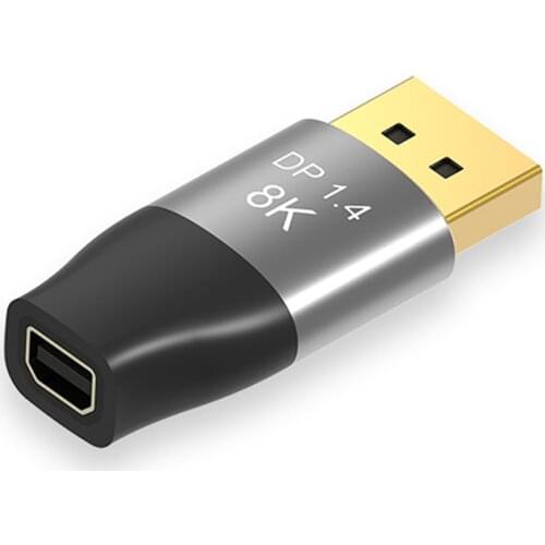 8K 60Hz Mini DP to DP Adapter 4K 144Hz Bi-Directional DisplayPort Male to Mini DisplayPort Female Converter for Computer PC Moni