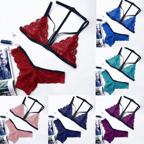 Lingerie Sexy Women Sexy Underwear Stain Camisole Pajamas Bowknot Shorts Lingerie Set Sexy V-Neck Eyelash Lace Erotic Lingeries