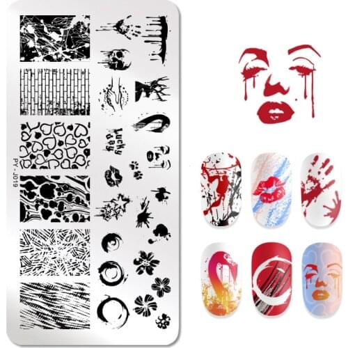 PICT You Nail Stamping Plates Pictures Stencil Nail Art Plate Stamping Template Stainless Steel Nail Design Tools PY-J019