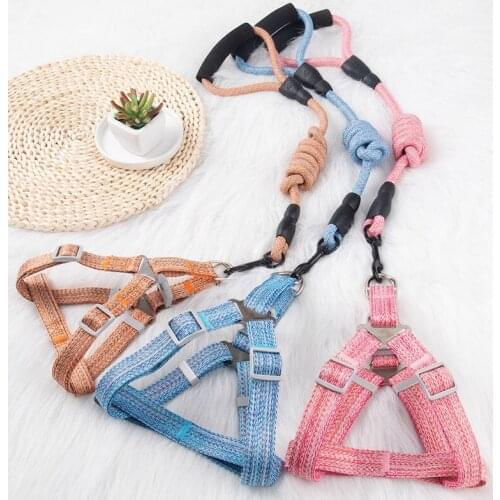 Pet Dog Collars Set Adjustable Buckle Leash Traction rope Small And Large Dogs Harness Chihuahua Leash Dog Pets Harness Vest