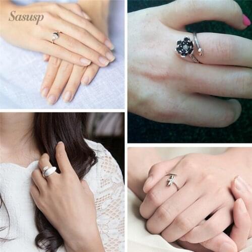 Sasusp Fashion Star and Moon Ring For Women 2021 Elegant Flower Cat Dragonfly Statement Rings femme Adjustable Jewelry Gift