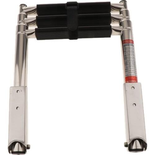 3 Step Ladder Stainless Steel Telescoping Extendable Ladder for Marine Yacht/Swimming Pool Car Accessories