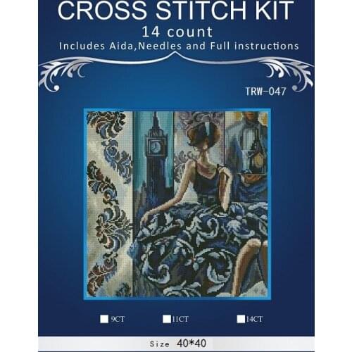 Needlework,DIY DMC 14CT unprinted Cross stitch Embroidery,The Snow City home arts Counted White canvas Cross-Stitching 5 People