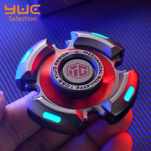 YUC LED Hand Spinner Light Fidget Toys Adult Antistress Metal Luminous 10 Mins Ultra-long Rotation Stress Reliever Toys Kids