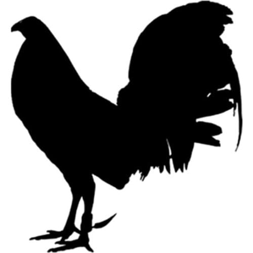 Funny Animal Gamefowl Rooster Vinyl Car Sticker Decor Decal Black/Silver Accessories 13cm*15cm
