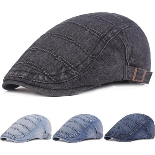 Womens Denim Caps Summer Casual Berets Hats Newsboy Driving Golf Adjustable Cap HATCS0399