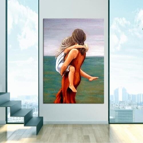 Woman with kids poster printing wall art childrens room home decoration art living room printing gift poster