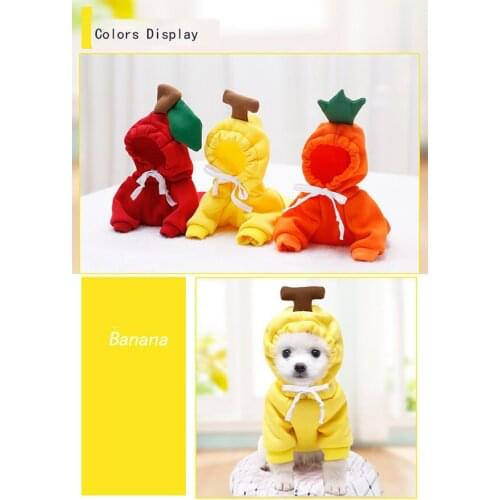 Winter Warm Dog Clothes Cotton Hoodies Clothes for Dogs Pet Cute Fruit Small Medium Large Dogs Costumes Coat For French Bulldog