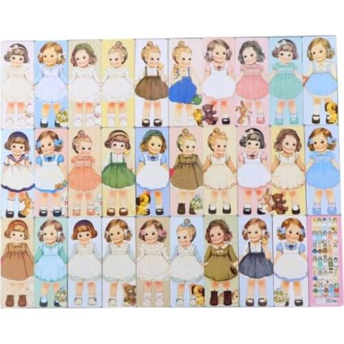 1box Girl Curly Hair Doll Paper Bookmark Kawaii Exquisite Book Mark Page Folder Office School Supplies Stationery 30 Sheets/box