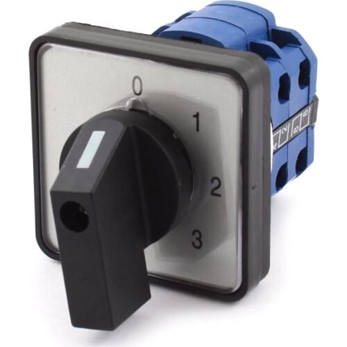 1PCS Panel Mount 4-Position 2Pole Rotary Selector Changeover Switch 660V 20A