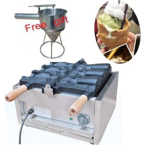 110V 220V Open Mouth Ice Cream Taiyaki machine big fish cone maker buy machine come with tools