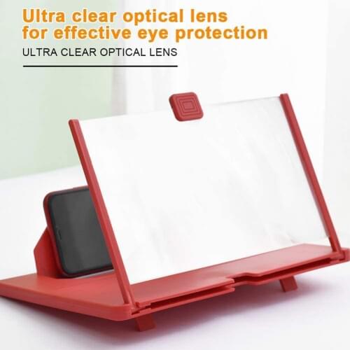 12 inch 3D Mobile Phone Screen Magnifier HD Video Amplifier Stand Bracket with Movie Game Magnifying Folding Phone Desk Holder