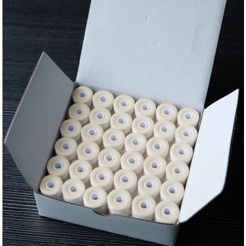 144pcs 110m long White color Cardboard Type L Size White Prewound Bobbin Thread Polyester Machine underthread 75D/2