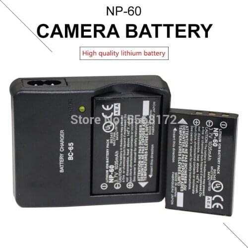 2PCS 1035mAh 3.7V NP-60 FNP60 NP60 Battery + FOR Fujifilm 1PCS BC-65 Charger for Fujifilm F50I F501 F401 ZOOM F410 F601 F601Z