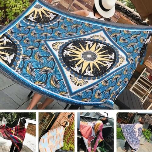 2018 Hot 90x180cm Bikini Bathing Swimwear Cover Up Sarong Wrap Scarf Twill cotton Pareo Beach Cover-Ups Women Large Beach Dress