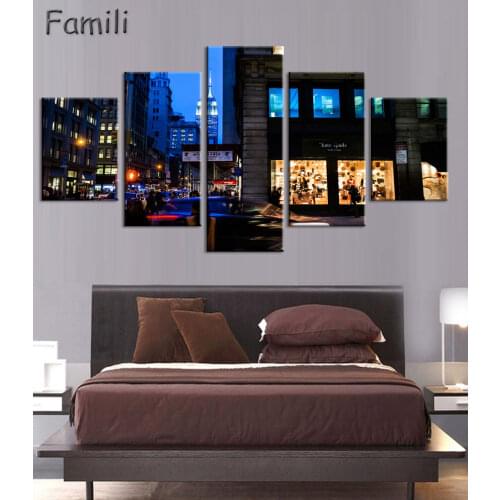 5 Pieces/set New York City Painting Beautiful Modern Bridge Picture Wall Art Decor Printed On Canvas Painting Frameless