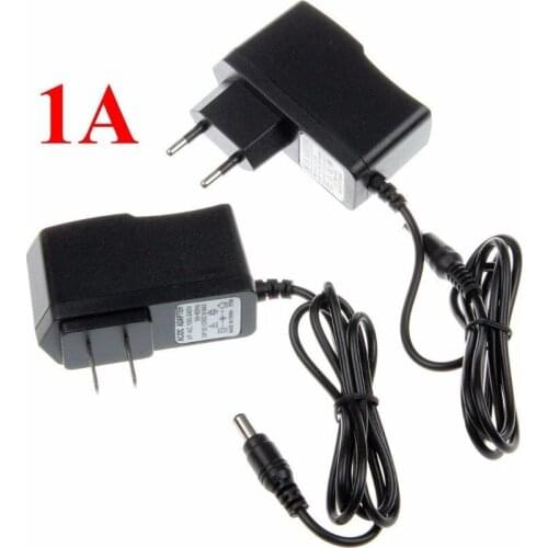 5PCS AC DC Adapter DC 12V 1A AC 100-240V Converter Adapter EU US Charger Power Supply EU Plug Black Wholesale