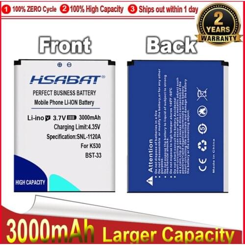 HSABAT BST-33 2600mAh Battery for Sony Ericsson K530 K790 K790i K790C K800 K800i K810i K818C W595C T700 C702 G705 V800