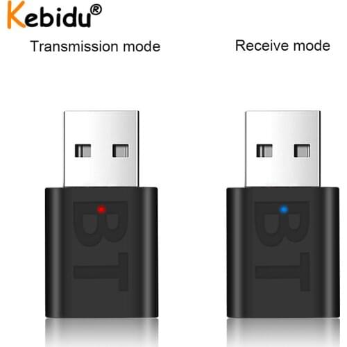 2 IN 1 Mini BT5.0 Bluetooth Audio 3.5mm AUX Stereo Music Transmitter Receiver For PC Speaker Headphone TV USB Wireless Adapter