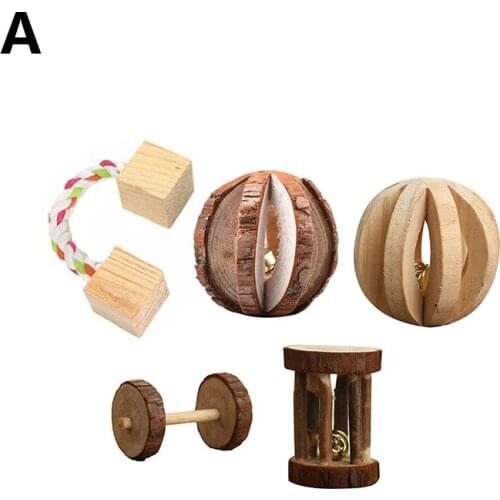 Wooden Guinea Pig Hamster Chinchilla Toys Seesaw Ladder House Small Animal Play Toys