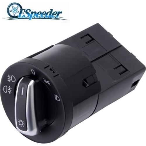 ESPEEDER ABS Chrome Headlight Control Switch Fog Lamp Control Switch For VW Golf MK4 Jetta 4 Bora Passat B5 3BD941531