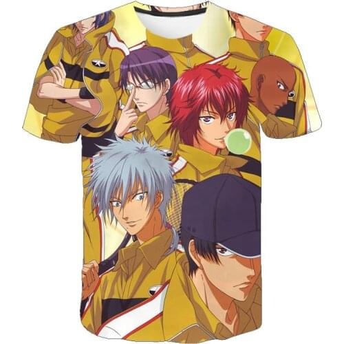 Childrens Clothing Anime Tennis Prince Boys and Girls T-Shirt Tops Cartoon Cool Short Sleeves Summer Round Collar Harajuku Tees
