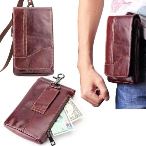 Genuine Leather Phone Case Shoulder Belt Clip Hook Loop Pouch For Leagoo Shark 5000/M5 Edge/M8 T10 Shark 1 Elite 5 Elite 3