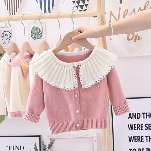 Spring Autumn Knitted Cardigan Sweater Children Clothing Girls Sweaters Kids Wear baby clothes 2-6Y