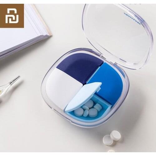 Xiaomi Small Pill Box Portable One-week Divided Pill Box with Storage Pill Box Mini Pill Box Sealed Box Environmental Protection