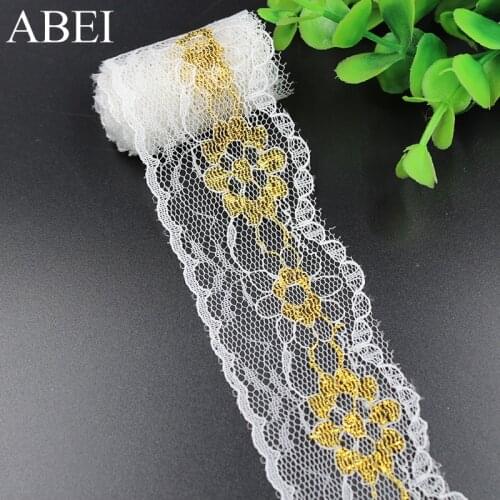 4cm 10yards/lot Polyester Gold Lace Trims Wedding Party Gift Christmas Scrapbooking Decoration Ribbon Tape DIY Sew On Crafts