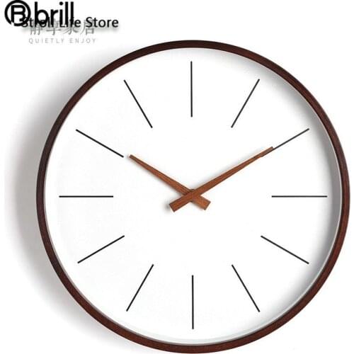Nordic Modern Art Large Soild Wood Wall Clock Silent Wall Watches Home Decor Farmhouse Decor Office Decoration Modern Horloge