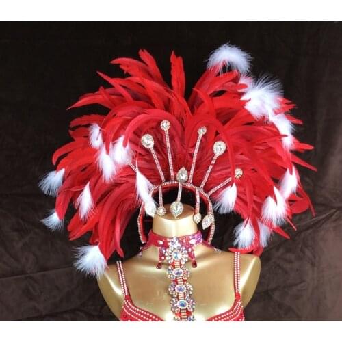 Feathers head piece for samba costumes,samba dance dress